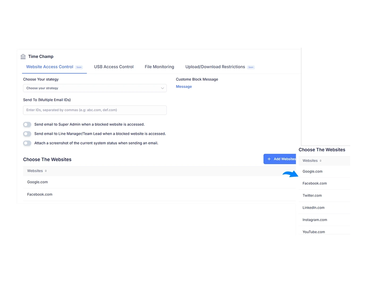 role based controls dashboard